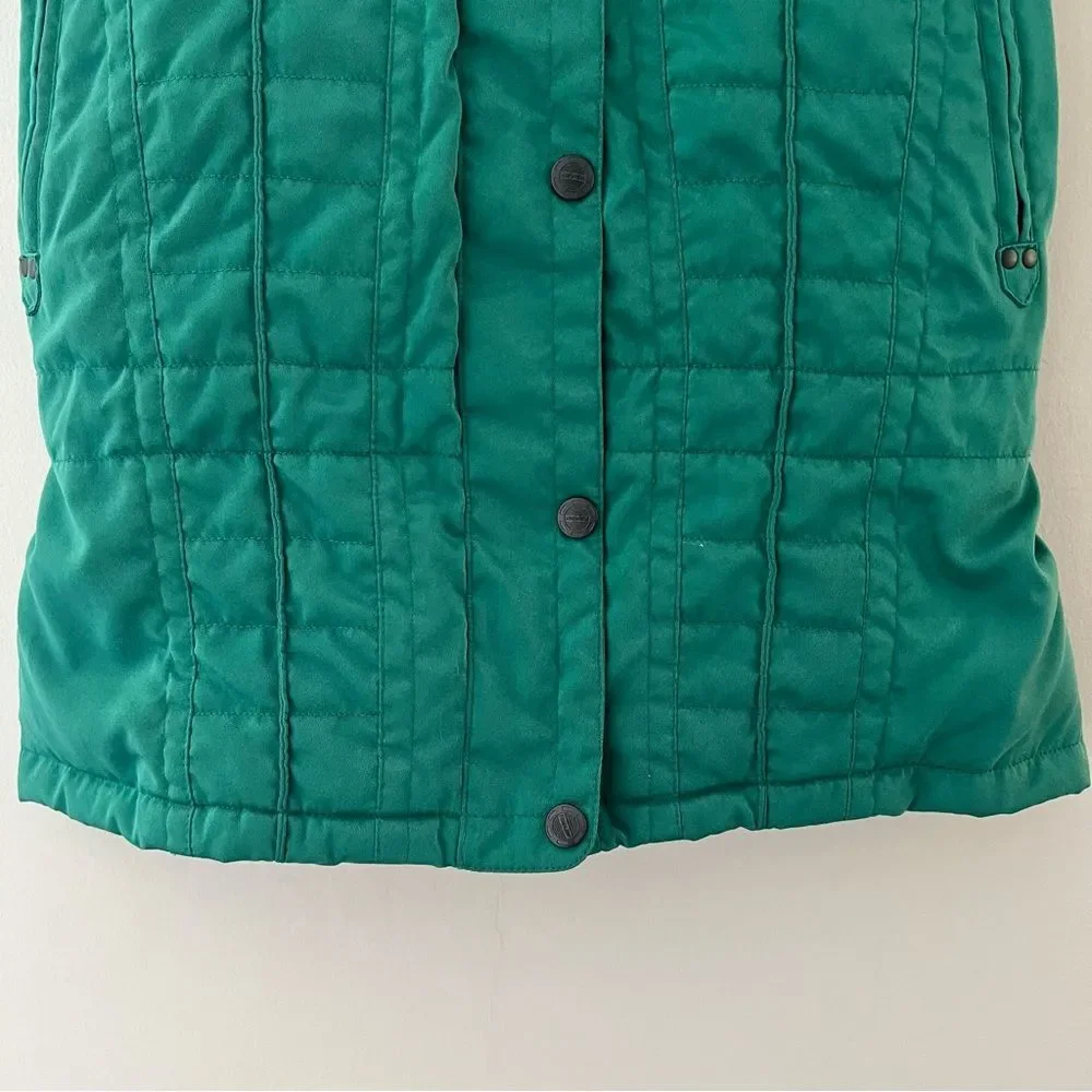 Nevica Vintage Ski Vest Quilted Retro Green Fleece Size 8 Apres Ski Gaper Day